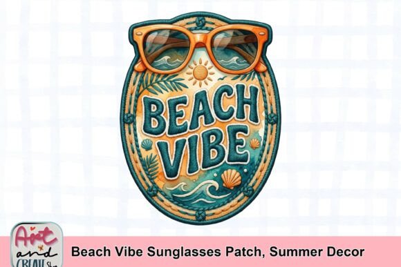 Beach Vibe Sunglasses Patch: Summer Decor for Your Projects
