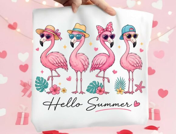 Bring Tropical Joy to Your Designs with Hello Summer Flamingo PNG