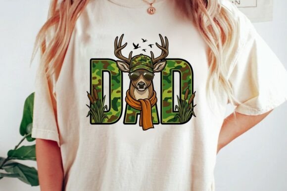 Camo Hunting Dad Deer Father's Day: A Bold Design Asset