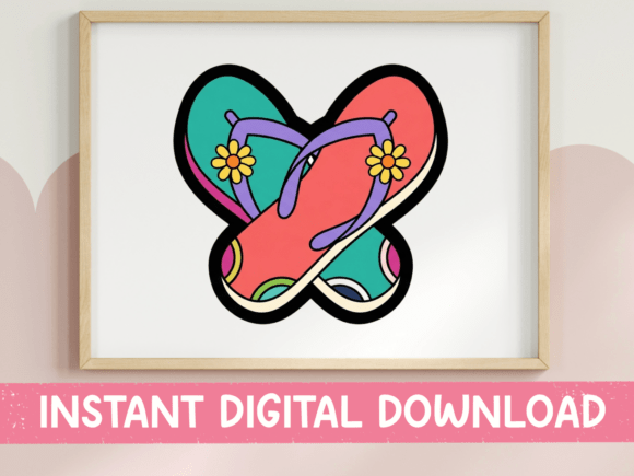 Capture the Summer Vibe with the Colorful Flip Flop Heart Design