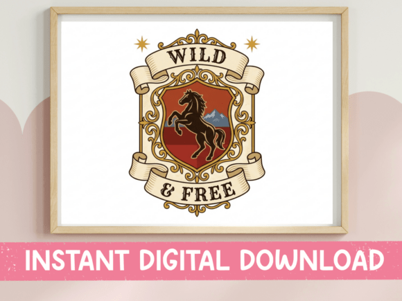 Capture the Untamed Spirit: Wild and Free Rearing Horse Crest Design