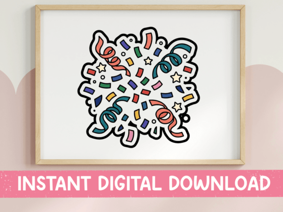 Colorful Confetti Burst Sticker Design: Instant Festive Energy