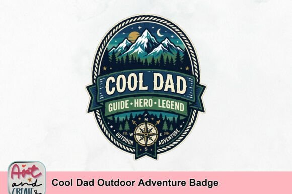 Cool Dad Outdoor Adventure Badge: A Design Asset for Rugged Brands