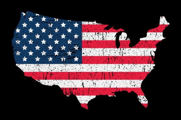 Distressed USA Vintage Flag Map: A Designer's Asset