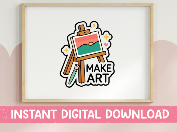 Make Art Easel Painter Sticker Design: A Motivational Tool for Creatives