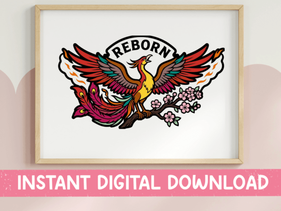 Reborn Phoenix Rising: A Bold Tattoo Style Design
