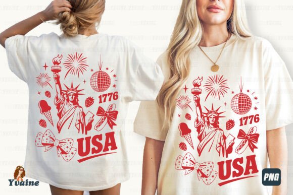Retro 4th of July Doodle PNG: Vintage Americana for Your Designs