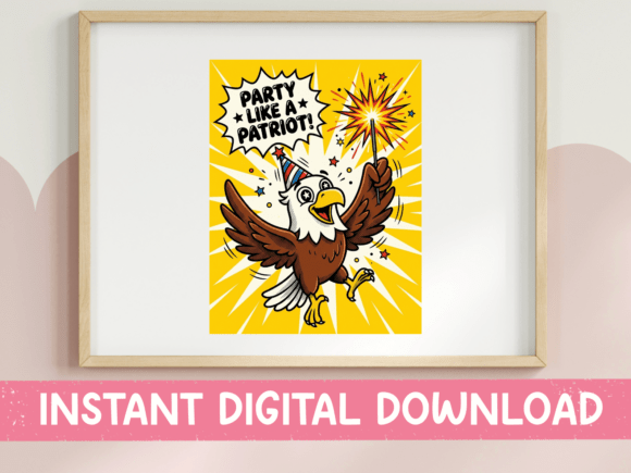 Unleash the Spirit: Party Like a Patriot Eagle Comic Art