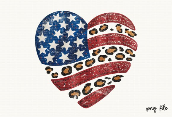 USA Flag Heart 4th of July Heart PNG: A Designer's Patriotic Asset