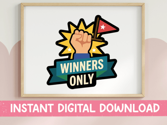 Winners Only Fist Flag Power Sticker: For the Relentless Competitor